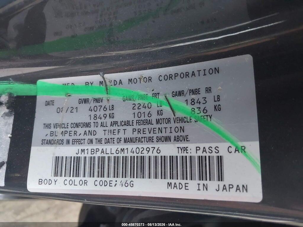 JM1BPALL6M1402976 2021 MAZDA MAZDA3 photo no. 9