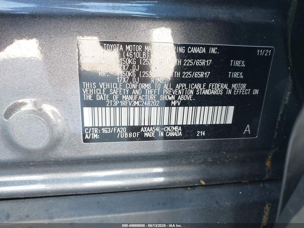 2T3P1RFV3MC248202 2021 TOYOTA RAV4 photo no. 9