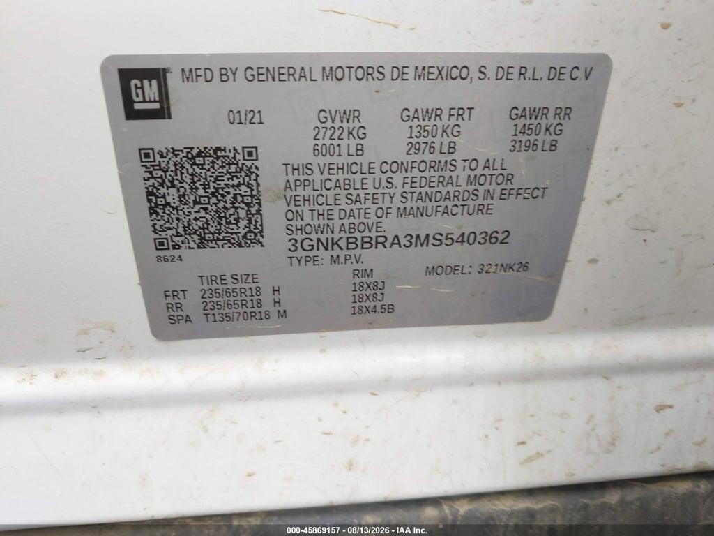 3GNKBBRA3MS540362 2021 CHEVROLET BLAZER photo no. 9