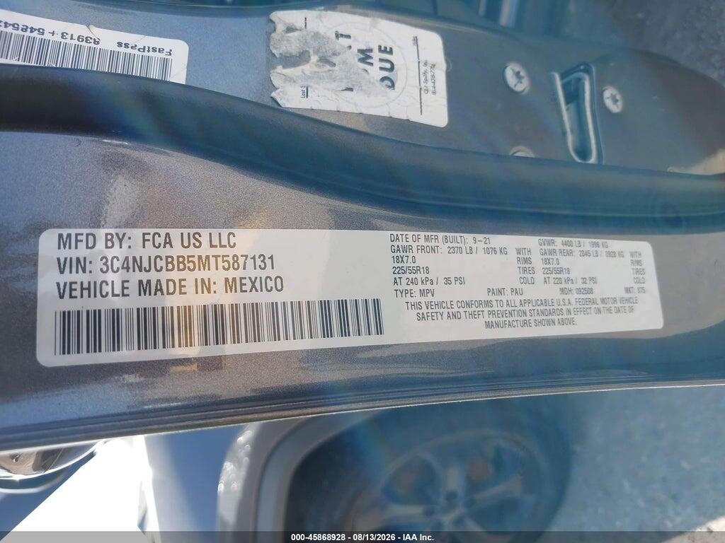 3C4NJCBB5MT587131 2021 JEEP COMPASS photo no. 9
