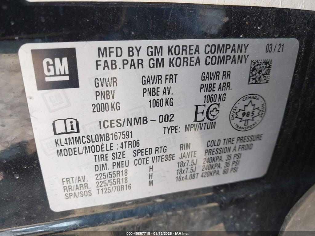 KL4MMCSL0MB167591 2021 BUICK ENCORE GX photo no. 9