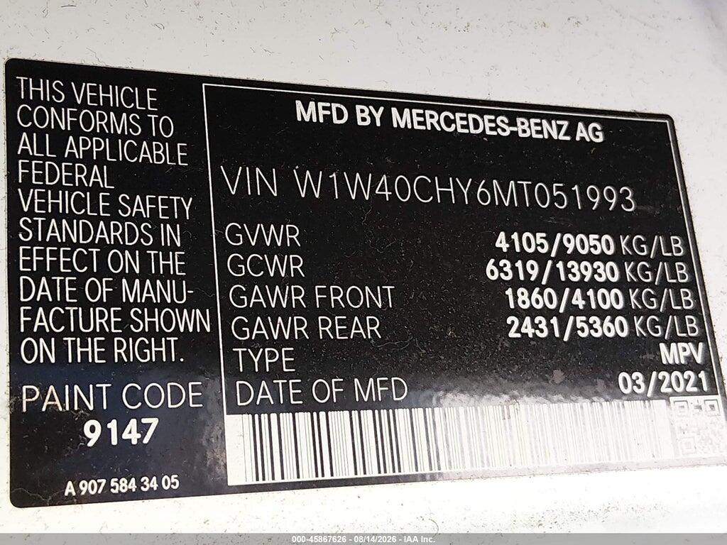 W1W40CHY6MT051993 2021 MERCEDES-BENZ SPRINTER 2500 photo no. 9