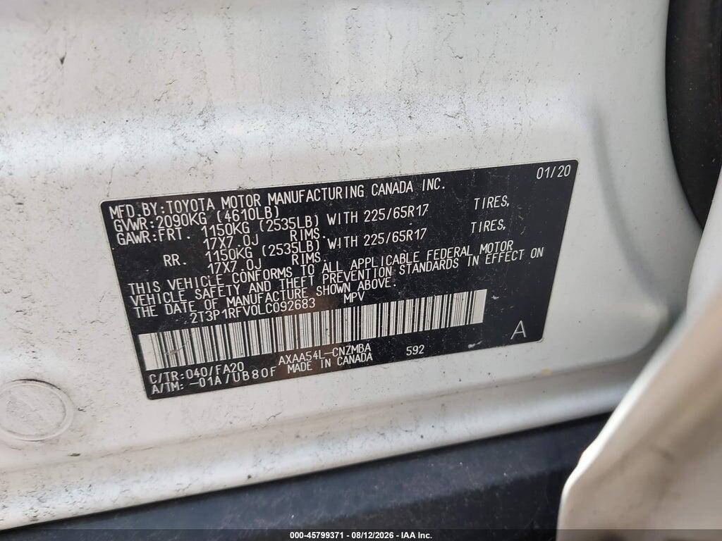 2T3P1RFV0LC092683 2020 TOYOTA RAV4 photo no. 9