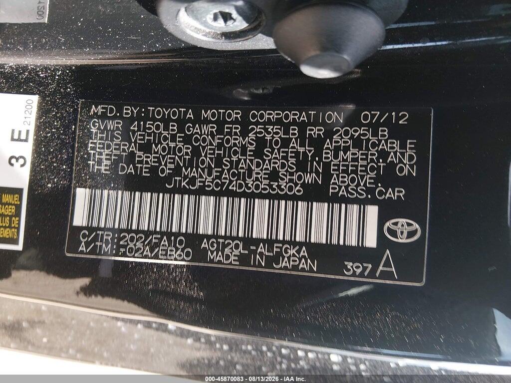 JTKJF5C74D3053306 2013 SCION TC photo no. 9
