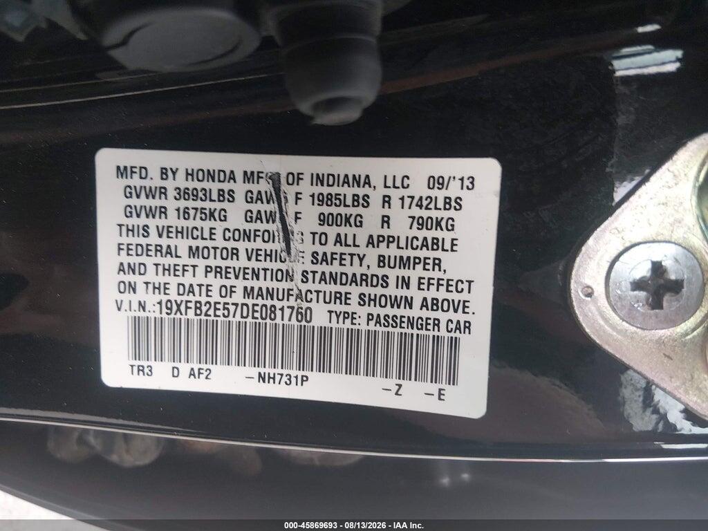 19XFB2E57DE081760 2013 HONDA CIVIC photo no. 9