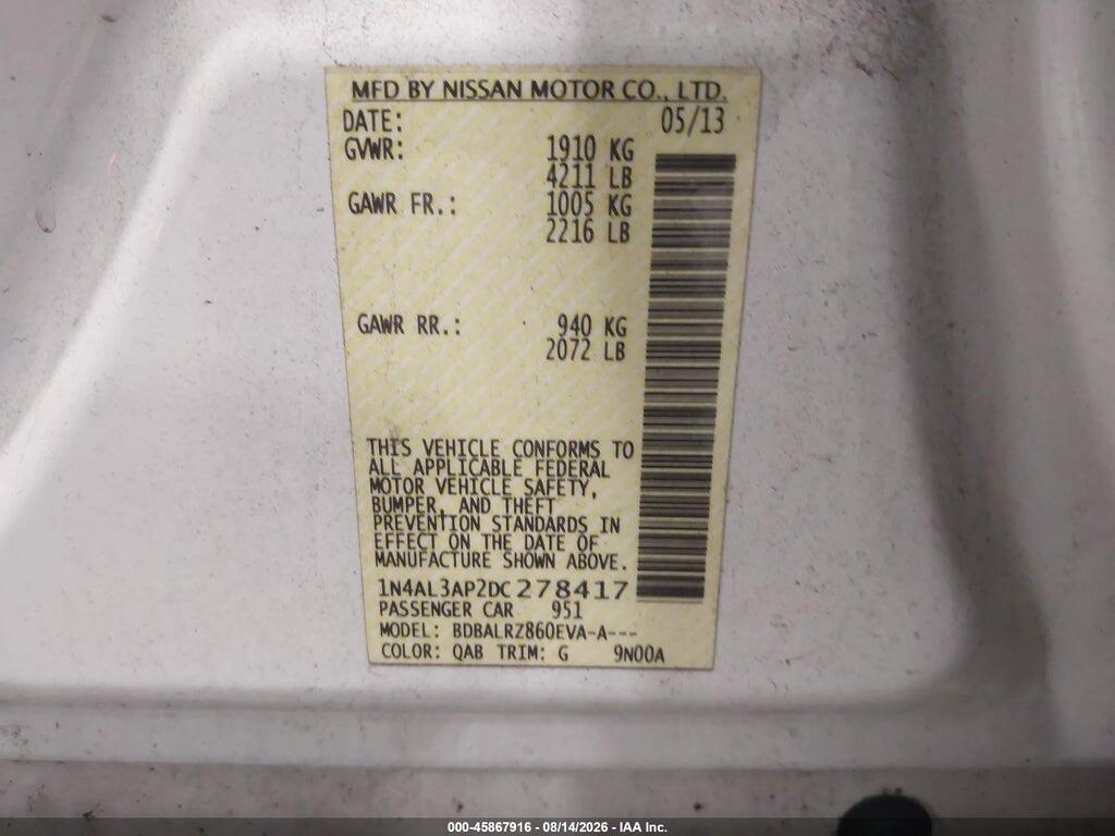 1N4AL3AP2DC278417 2013 NISSAN ALTIMA photo no. 9
