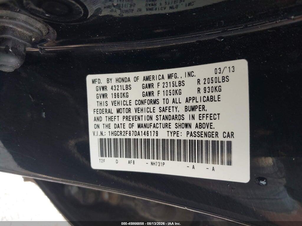 1HGCR2F87DA146179 2013 HONDA ACCORD photo no. 9