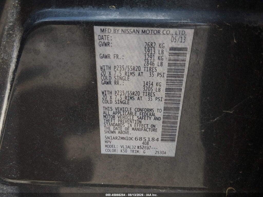 5N1AR2MN1DC685184 2013 NISSAN PATHFINDER photo no. 9