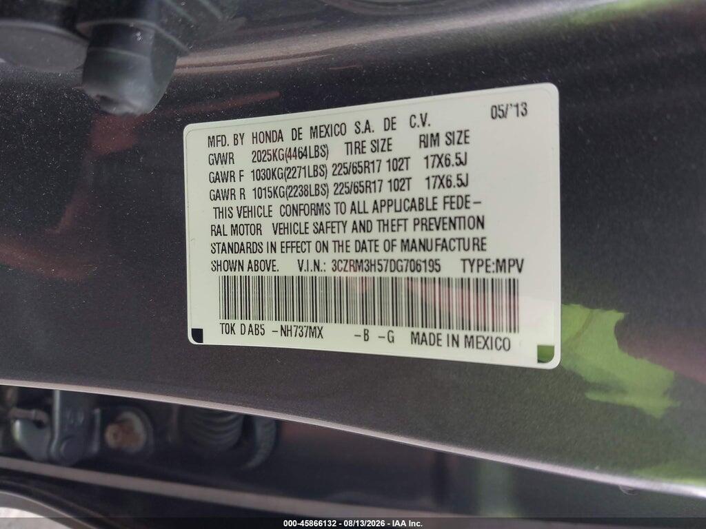 3CZRM3H57DG706195 2013 HONDA CR-V photo no. 9