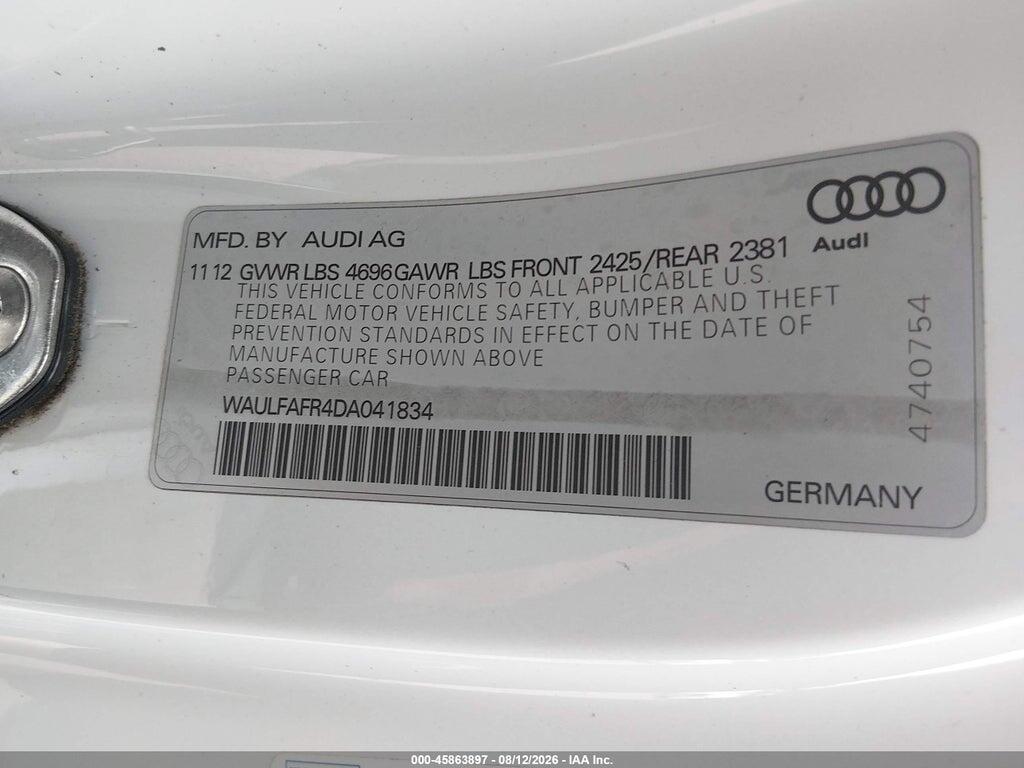 WAULFAFR4DA041834 2013 AUDI A5 photo no. 9