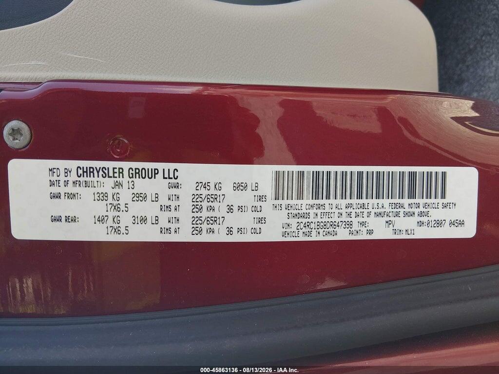 2C4RC1BG8DR647398 2013 CHRYSLER TOWN & COUNTRY photo no. 9