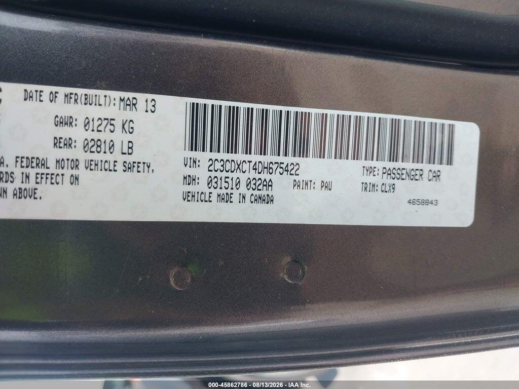 2C3CDXCT4DH675422 2013 DODGE CHARGER photo no. 9