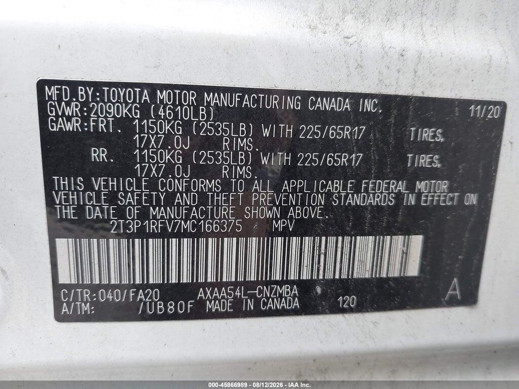 2T3P1RFV7MC166375 2021 TOYOTA RAV4 photo no. 9