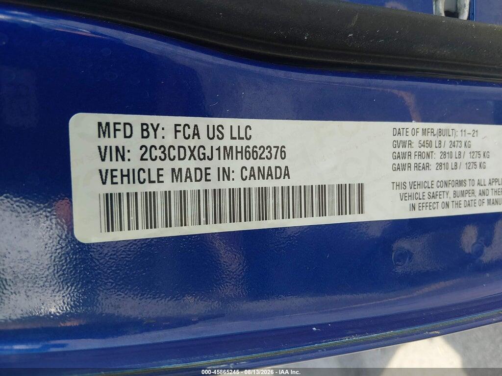 2C3CDXGJ1MH662376 2021 DODGE CHARGER photo no. 9