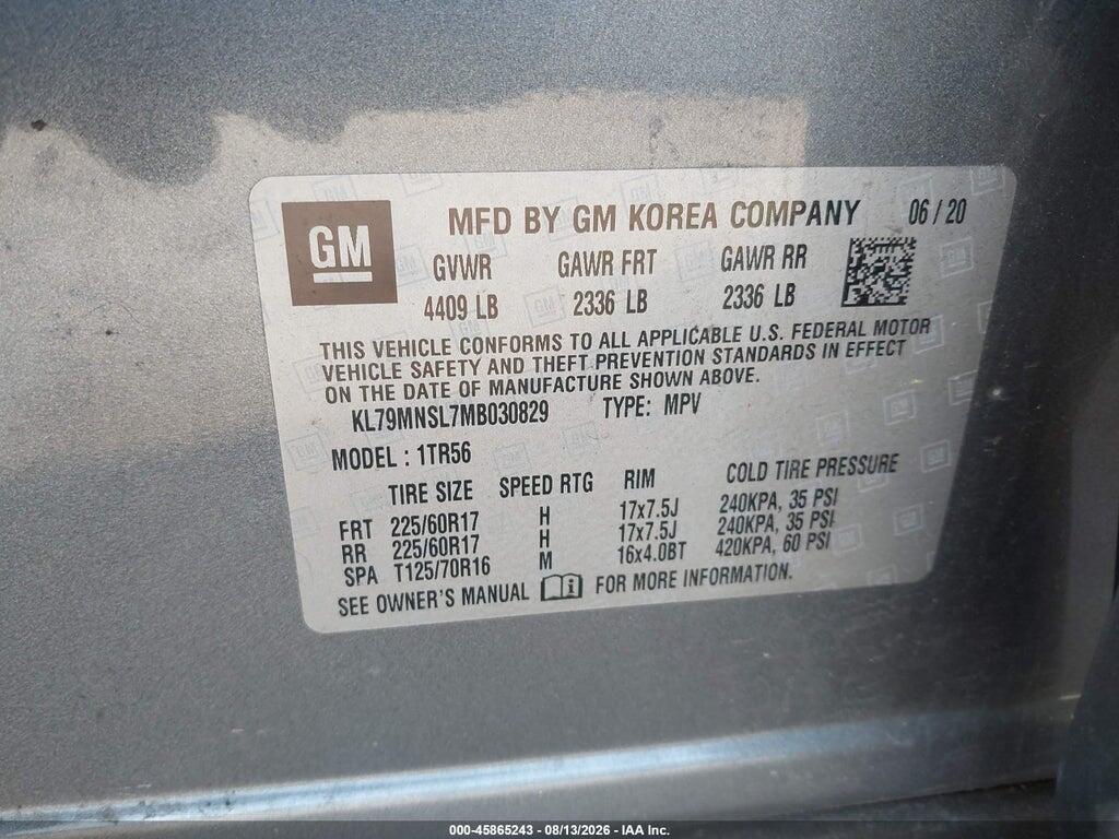 KL79MNSL7MB030829 2021 CHEVROLET TRAILBLAZER photo no. 9