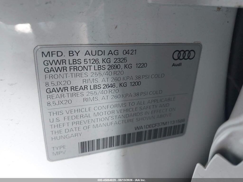 WA1DECF37M1131586 2021 AUDI Q3 photo no. 9
