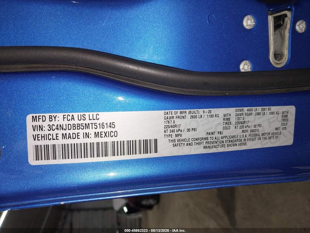 3C4NJDBB5MT516145 2021 JEEP COMPASS photo no. 9