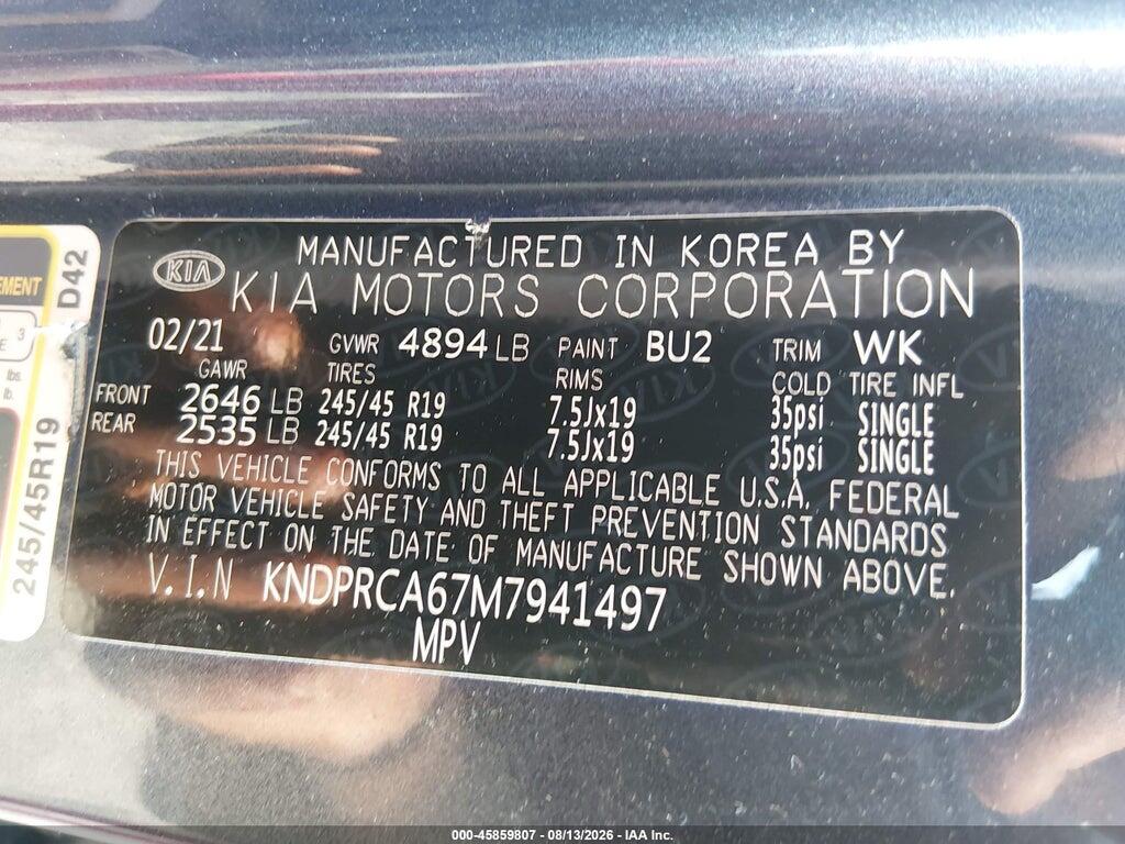 KNDPRCA67M7941497 2021 KIA SPORTAGE photo no. 9