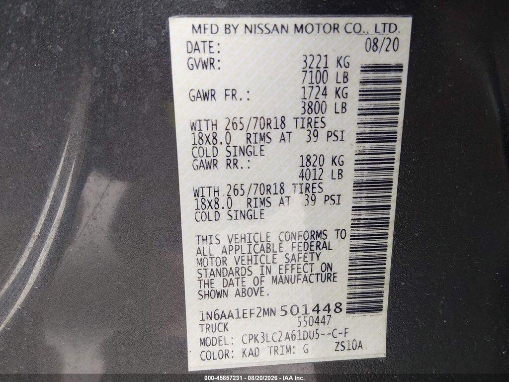 1N6AA1EF2MN501448 2021 NISSAN TITAN photo no. 9