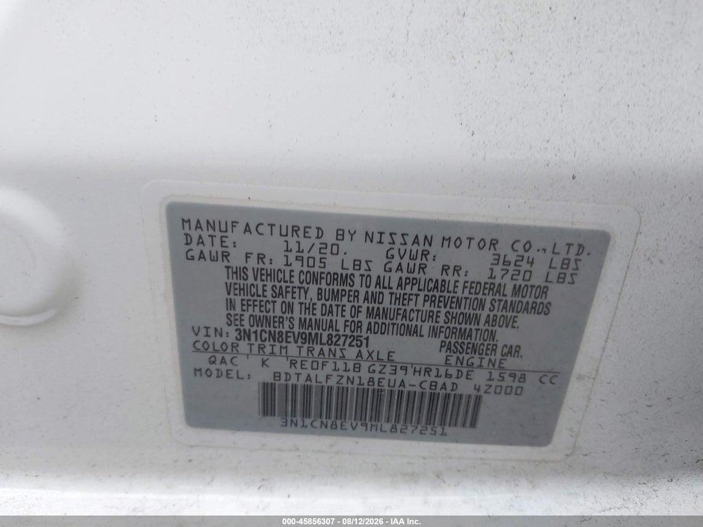 3N1CN8EV9ML827251 2021 NISSAN VERSA photo no. 9