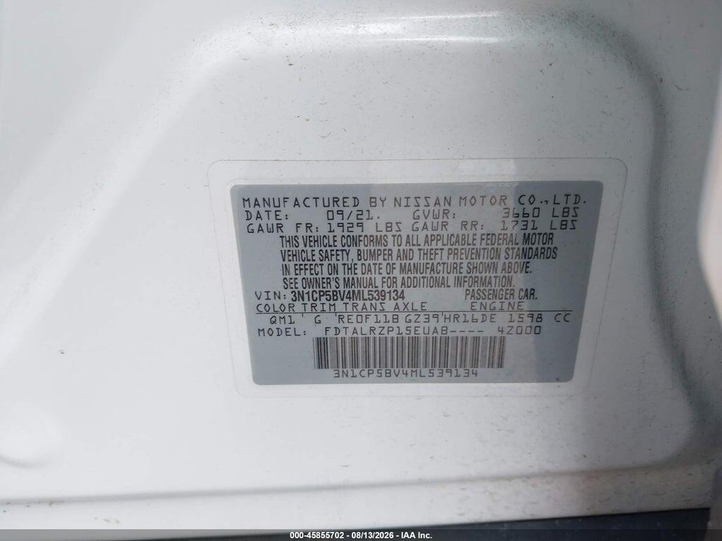 3N1CP5BV4ML539134 2021 NISSAN KICKS photo no. 9