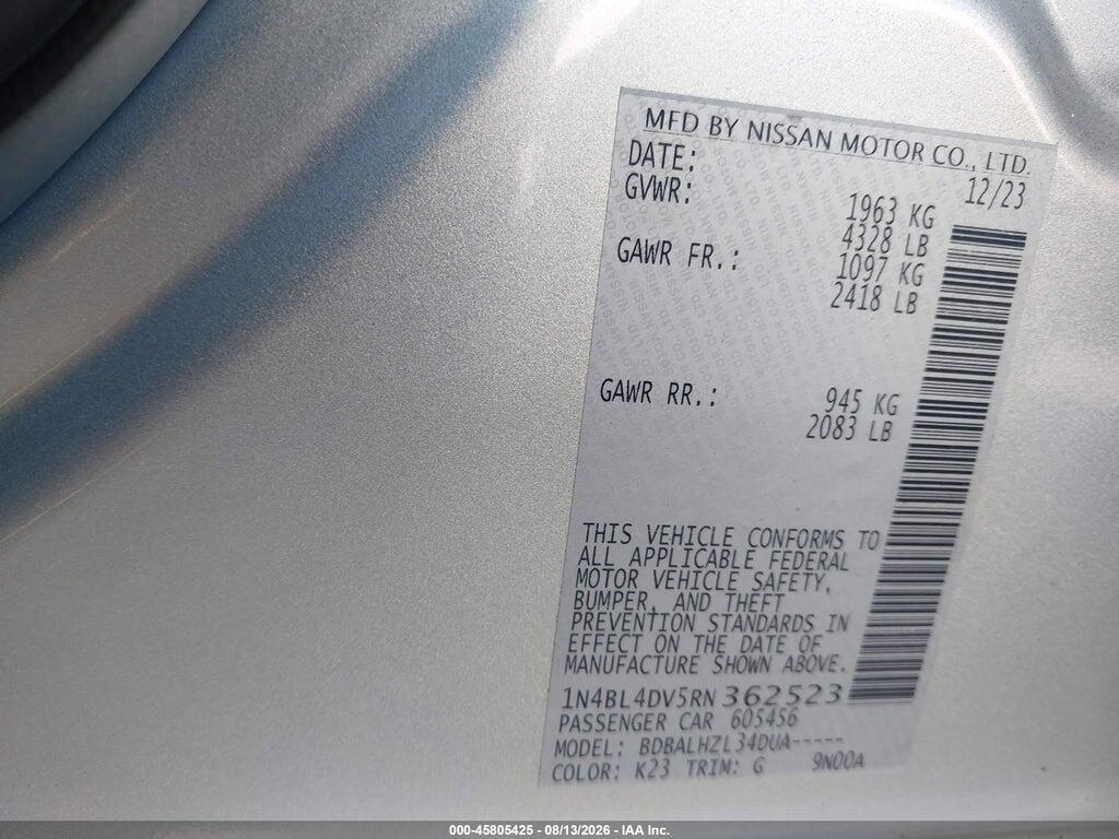 1N4BL4DV5RN362523 2024 NISSAN ALTIMA photo no. 9