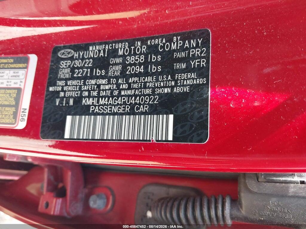 KMHLM4AG4PU440922 2023 HYUNDAI ELANTRA photo no. 9