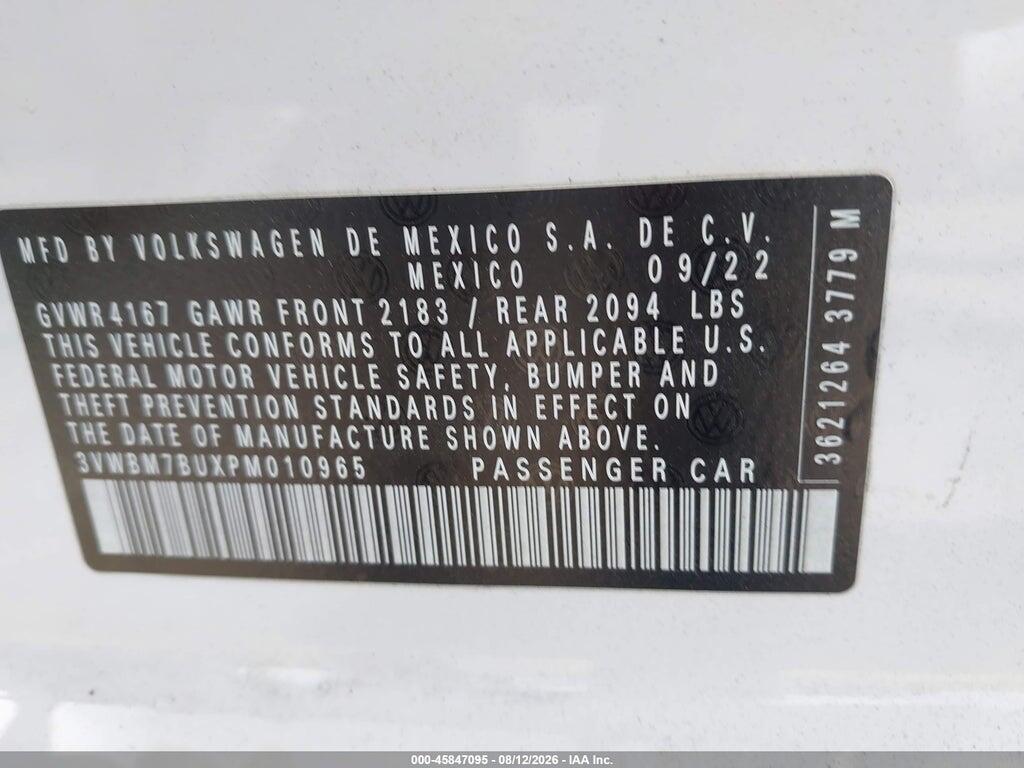 3VWBM7BUXPM010965 2023 VOLKSWAGEN JETTA photo no. 9