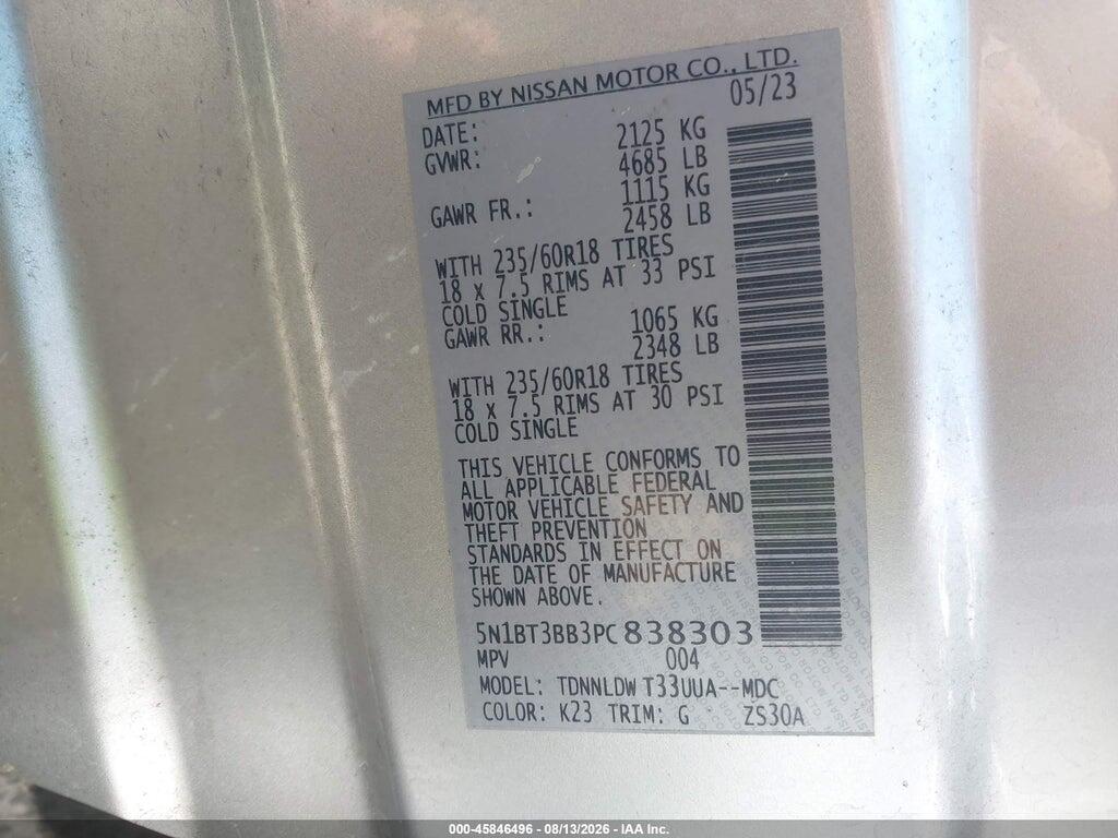5N1BT3BB3PC838303 2023 NISSAN ROGUE photo no. 9