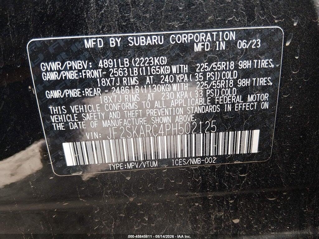 JF2SKARC4PH502125 2023 SUBARU FORESTER photo no. 9