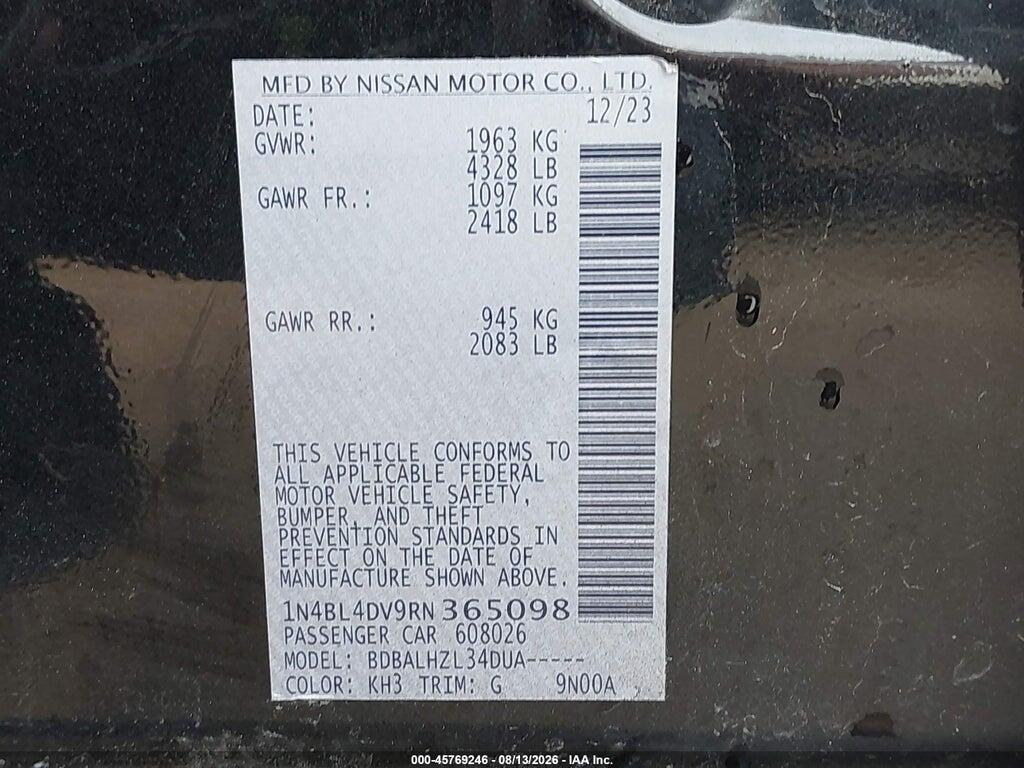 1N4BL4DV9RN365098 2024 NISSAN ALTIMA photo no. 9