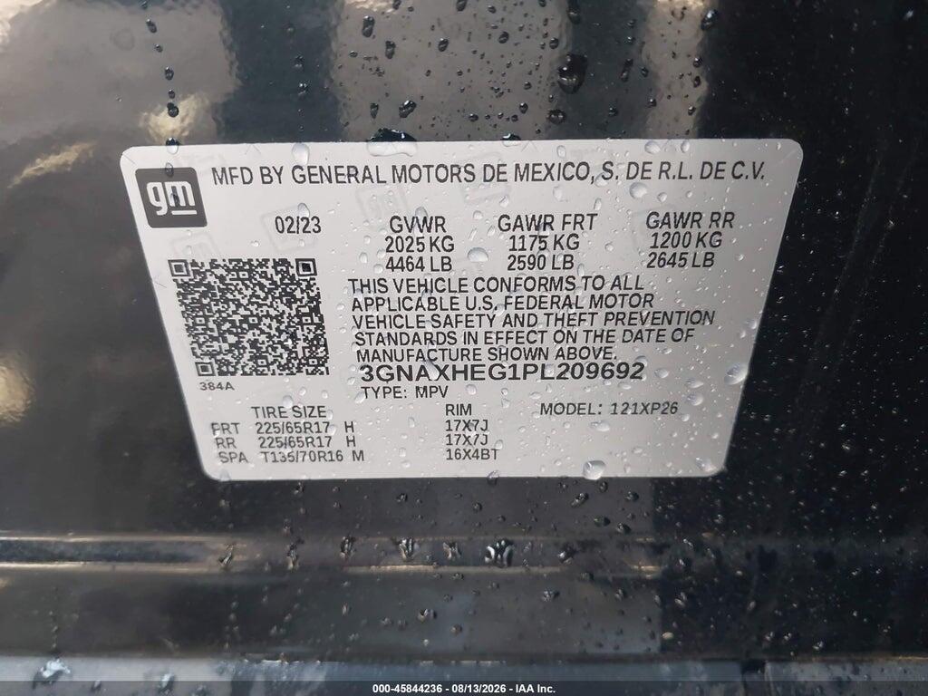 3GNAXHEG1PL209692 2023 CHEVROLET EQUINOX photo no. 9