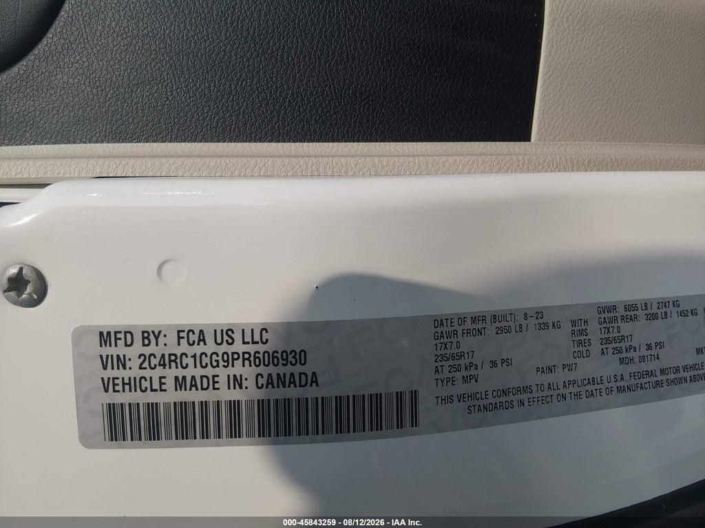 2C4RC1CG9PR606930 2023 CHRYSLER VOYAGER photo no. 9
