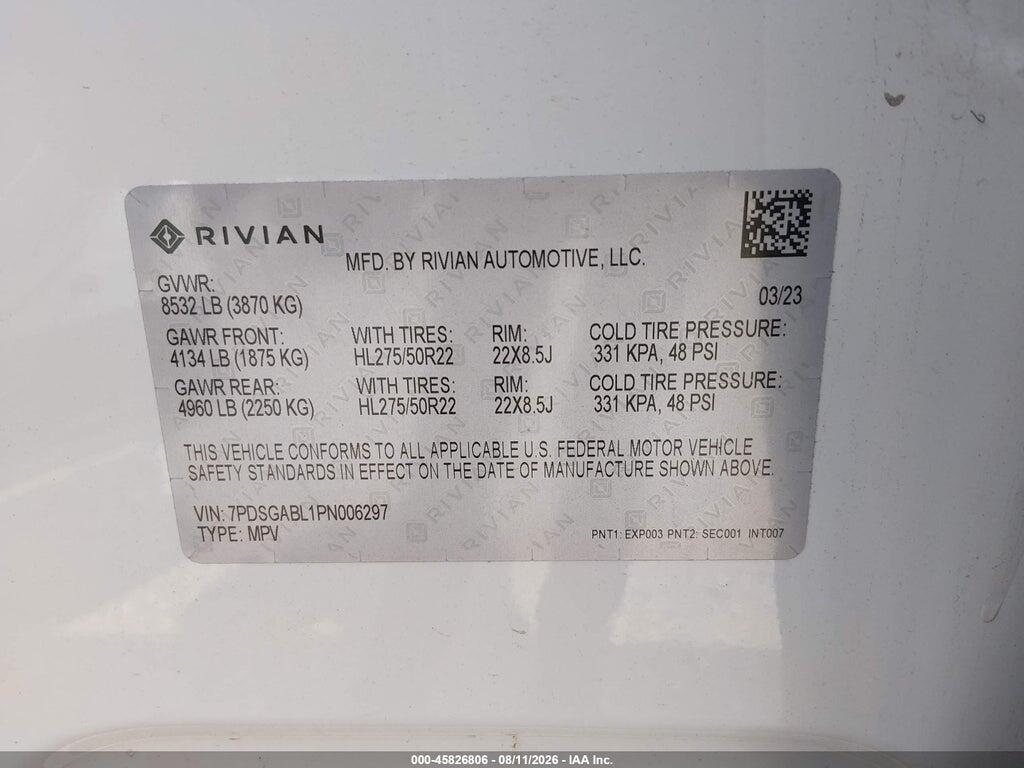 7PDSGABL1PN006297 2023 RIVIAN R1S photo no. 9