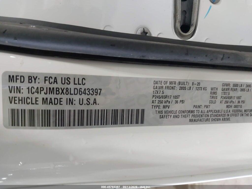 1C4PJMBX8LD643397 2020 JEEP CHEROKEE photo no. 9