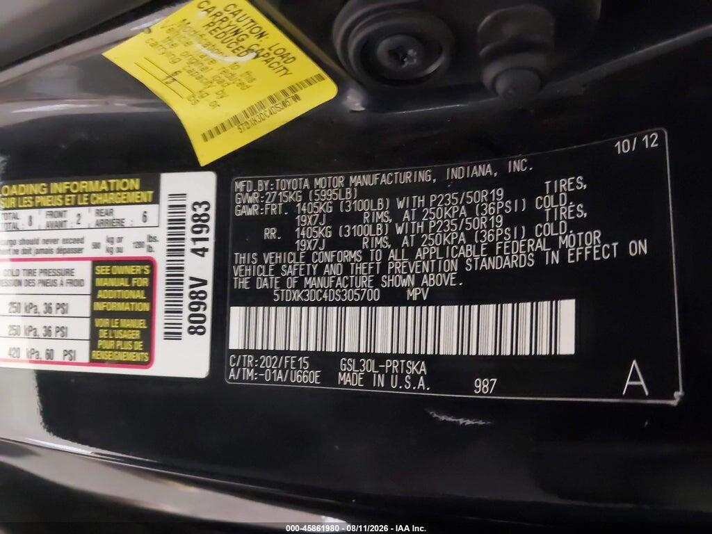 5TDXK3DC4DS305700 2013 TOYOTA SIENNA photo no. 9