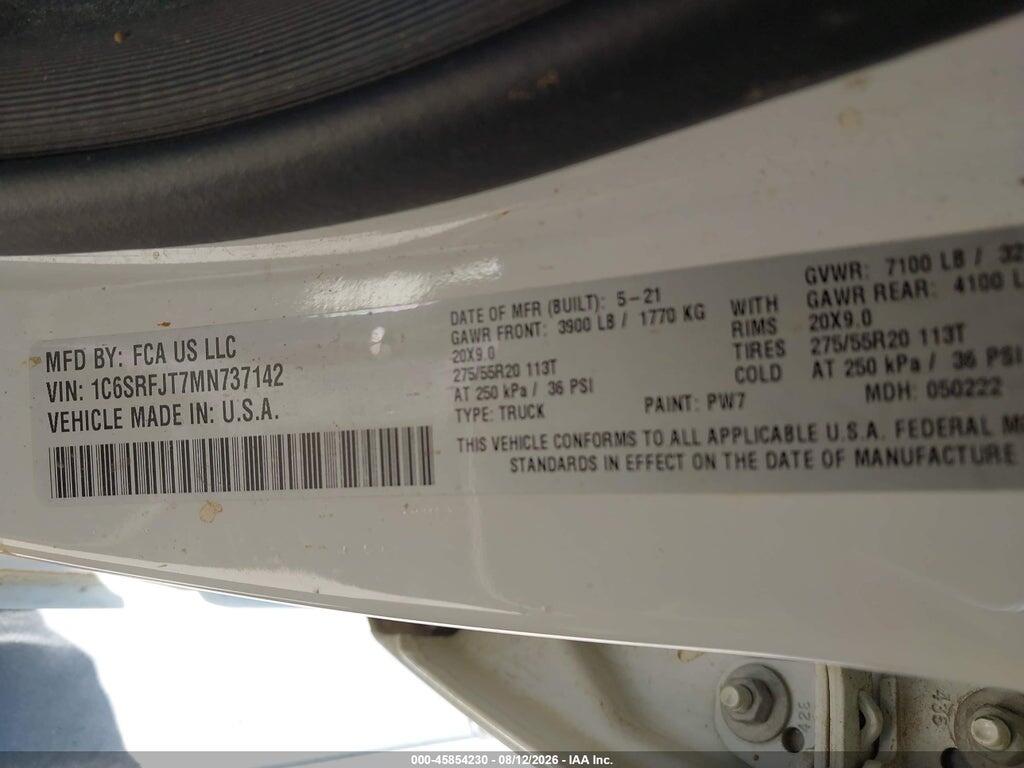 1C6SRFJT7MN737142 2021 RAM 1500 photo no. 9