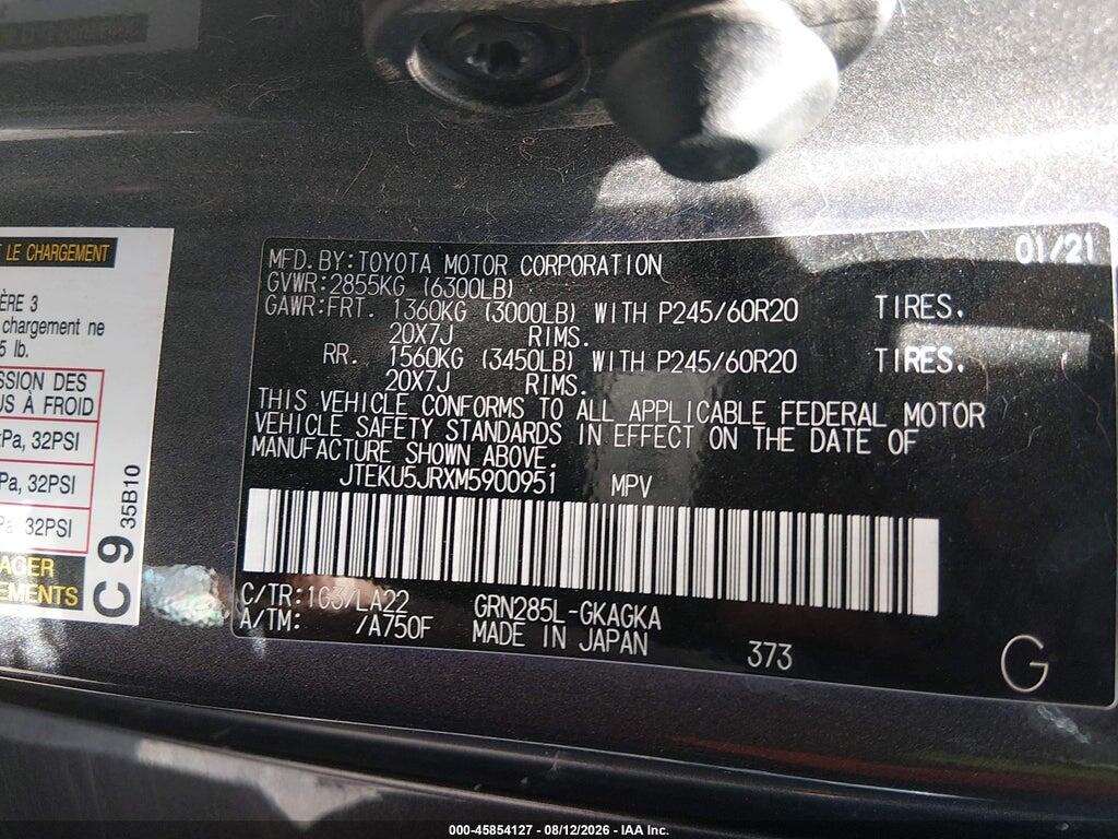 JTEKU5JRXM5900951 2021 TOYOTA 4RUNNER photo no. 9