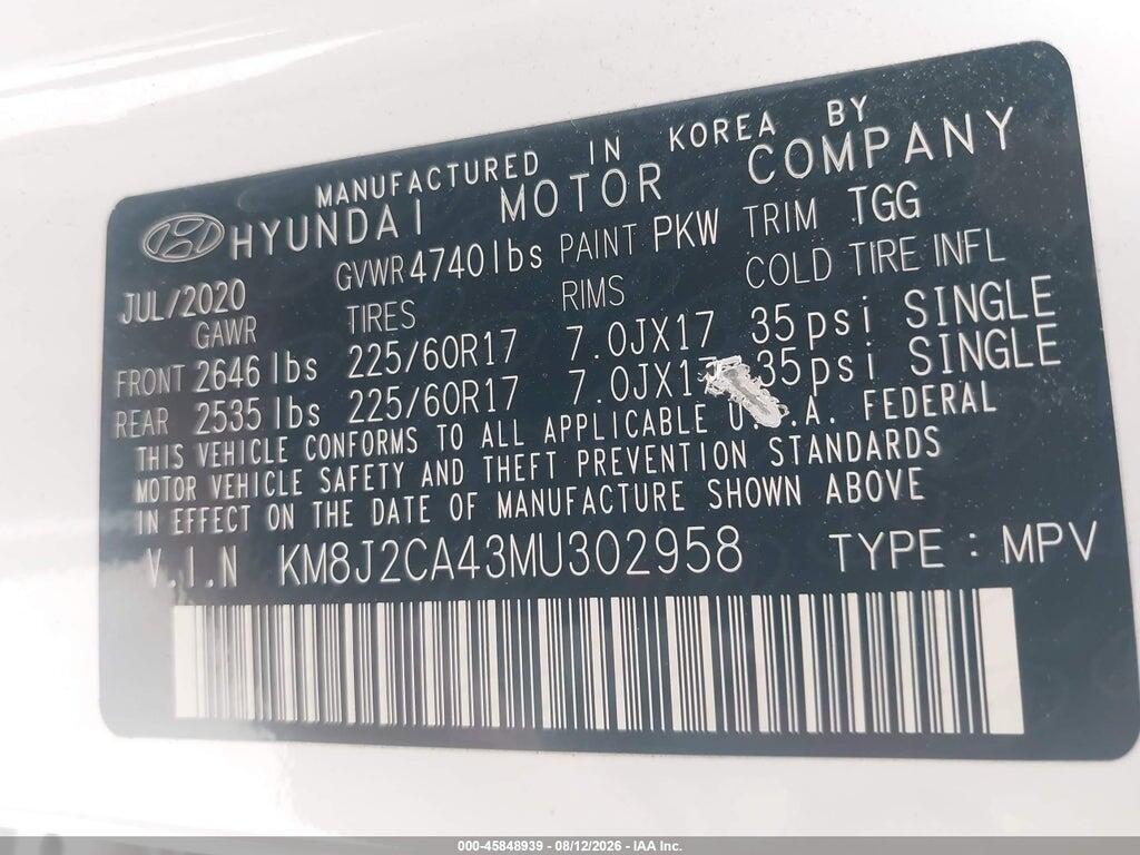 KM8J2CA43MU302958 2021 HYUNDAI TUCSON photo no. 8