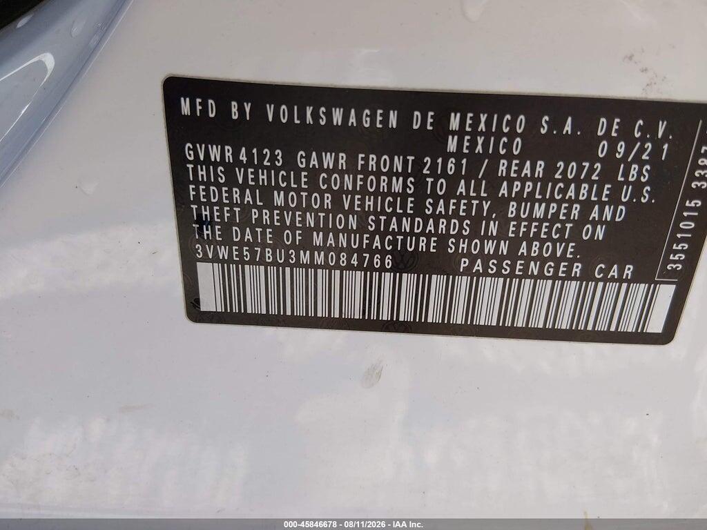 3VWE57BU3MM084766 2021 VOLKSWAGEN JETTA photo no. 9