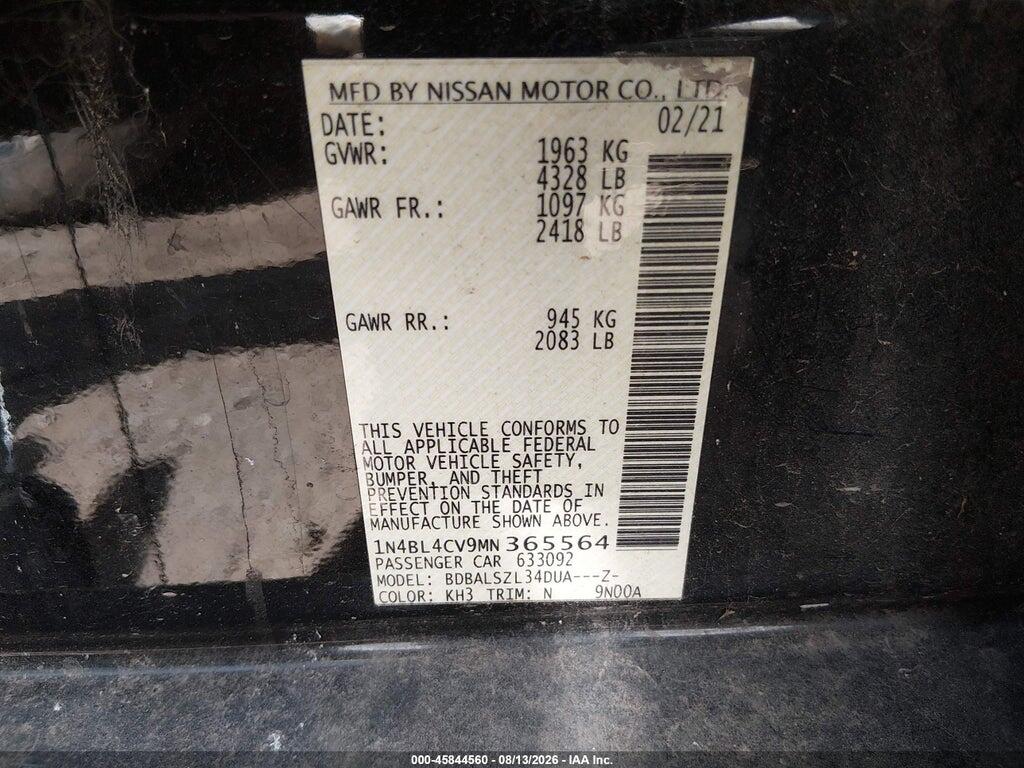 1N4BL4CV9MN365564 2021 NISSAN ALTIMA photo no. 9