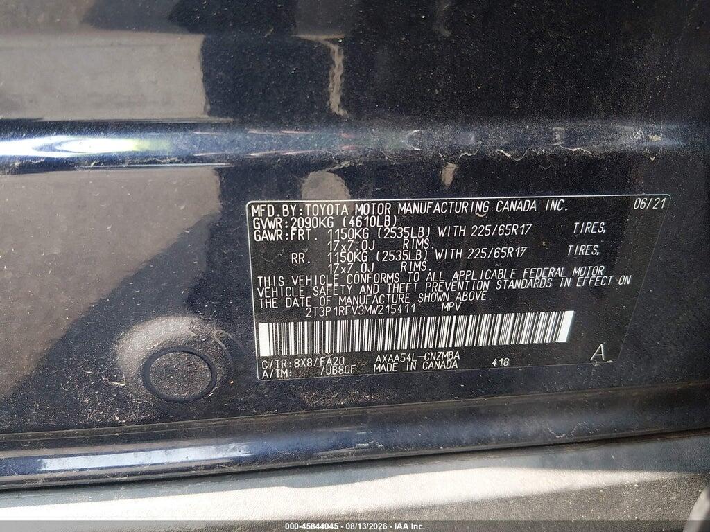 2T3P1RFV3MW215411 2021 TOYOTA RAV4 photo no. 9