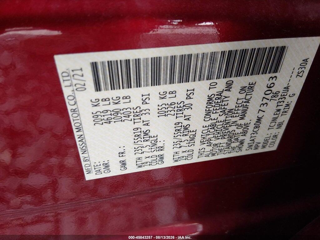 5N1AT3CB0MC737063 2021 NISSAN ROGUE photo no. 9