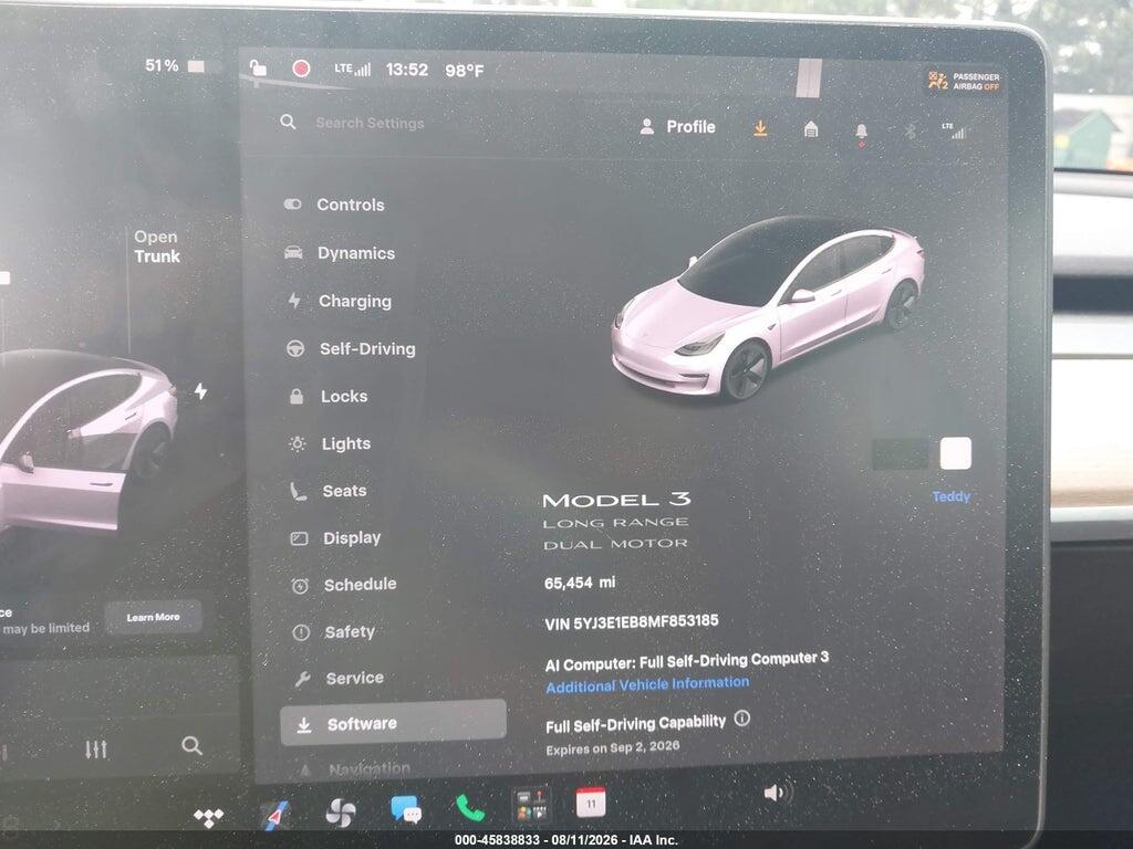 5YJ3E1EB8MF853185 2021 TESLA MODEL 3 photo no. 7