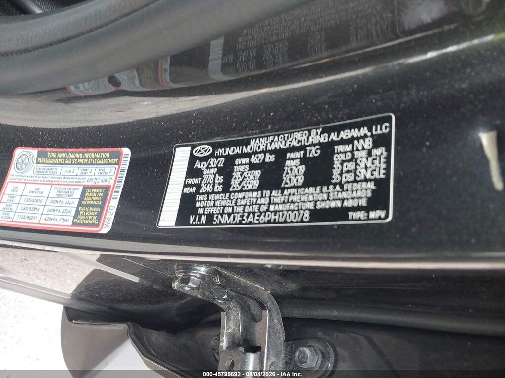 5NMJF3AE6PH170078 2023 HYUNDAI TUCSON photo no. 9
