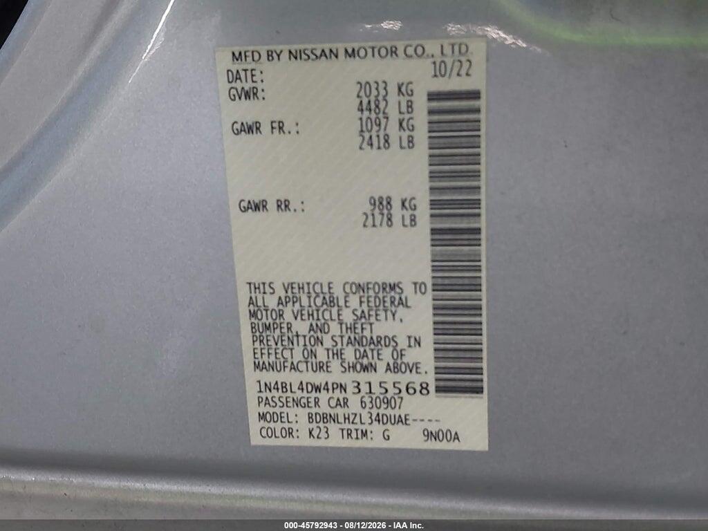 1N4BL4DW4PN315568 2023 NISSAN ALTIMA photo no. 9