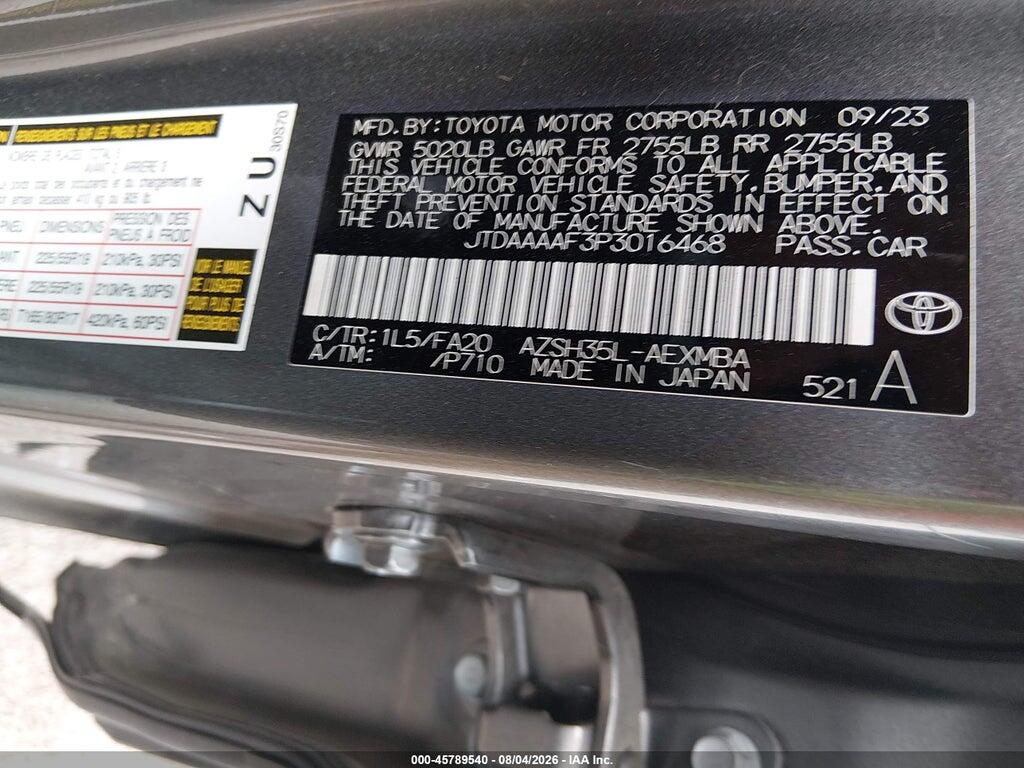 JTDAAAAF3P3016468 2023 TOYOTA CROWN photo no. 9