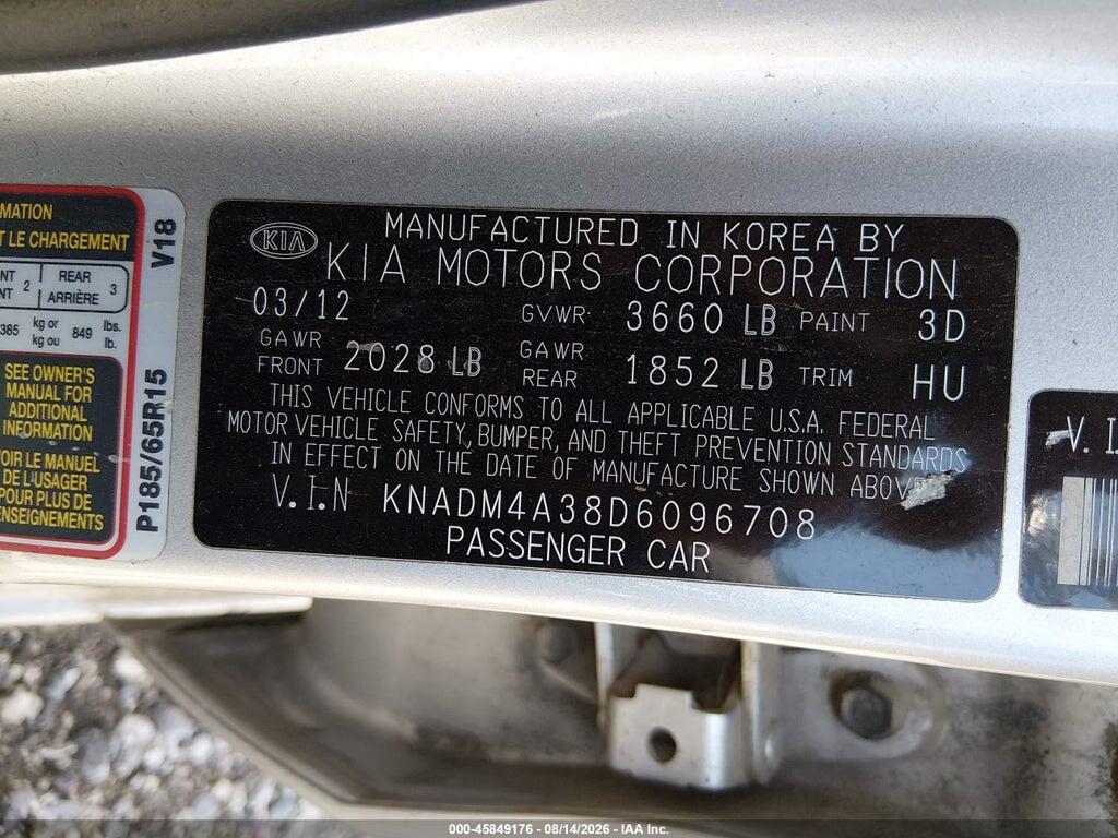 KNADM4A38D6096708 2013 KIA RIO photo no. 9