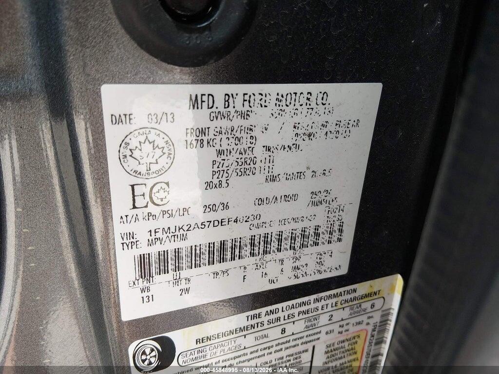 1FMJK2A57DEF40230 2013 FORD EXPEDITION MAX photo no. 9
