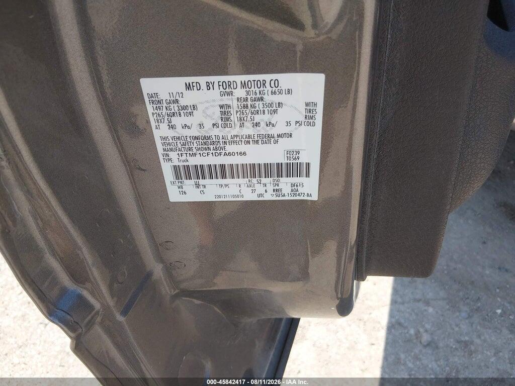 1FTMF1CF1DFA60166 2013 FORD F-150 photo no. 9